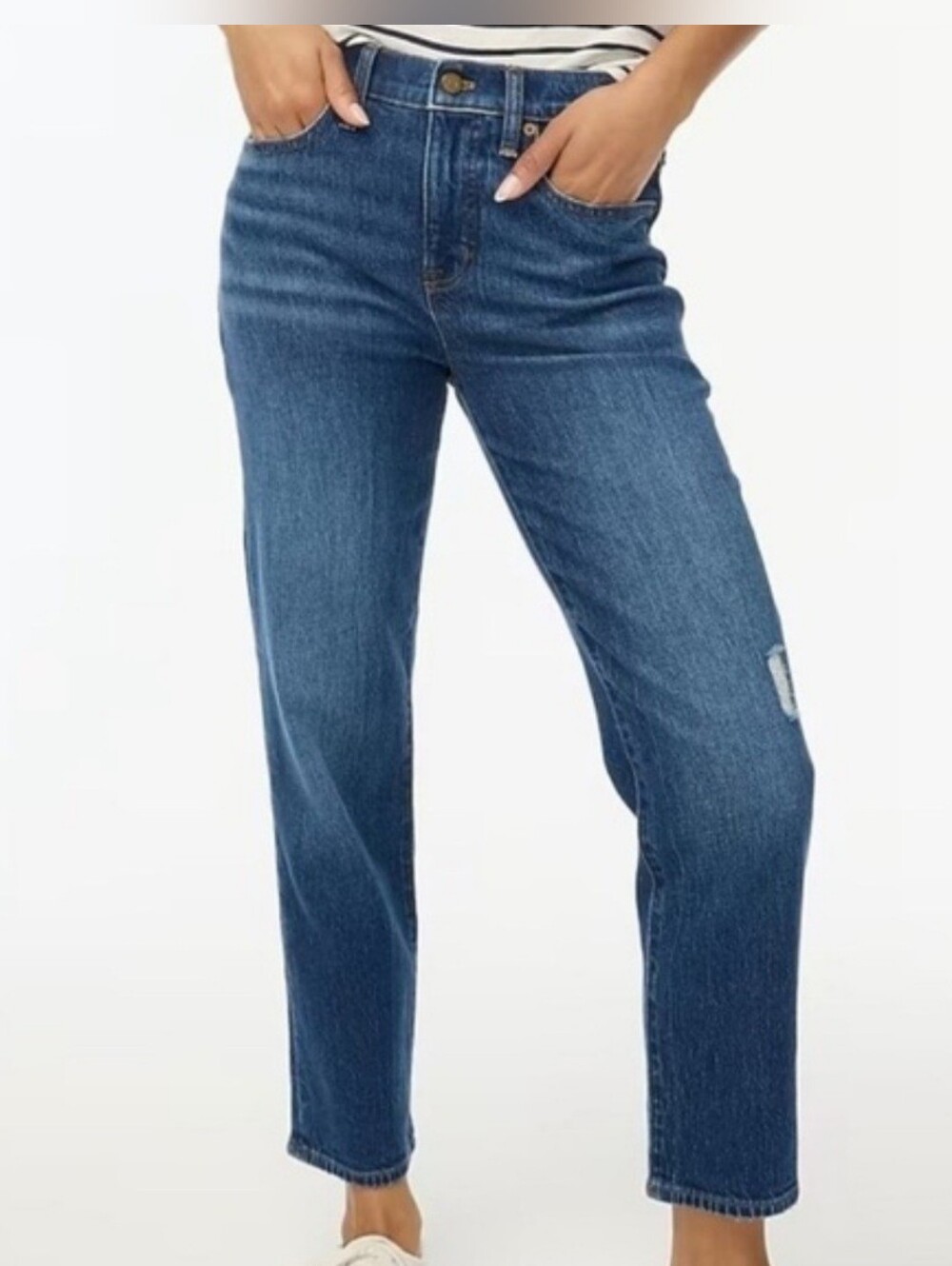 J.Crew Women's Relaxed Boyfriend Dark Wash Ankle Length Denim Jeans Size 29